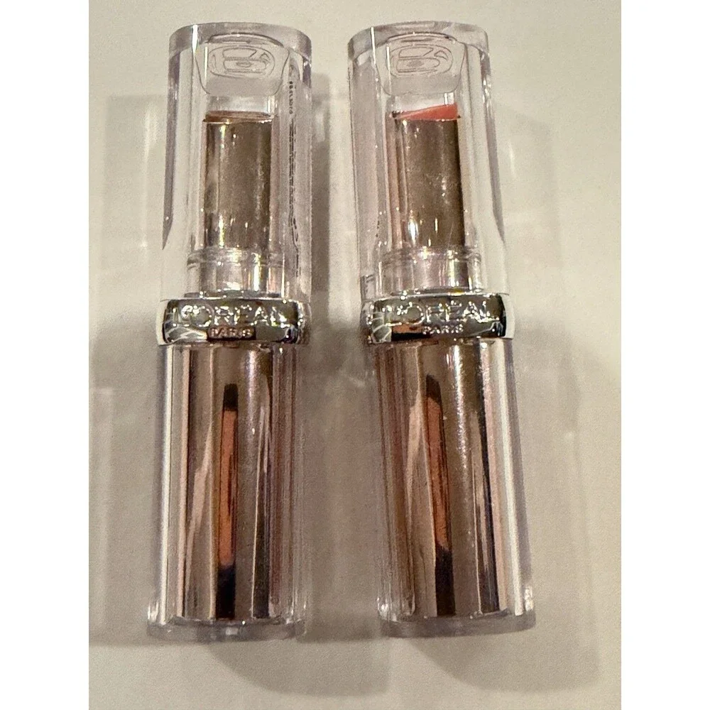 Pack Of 2 New Loreal Glow Paradise Lipstick 140 PEACH CHARM & 170 LUMINOUS CORAL